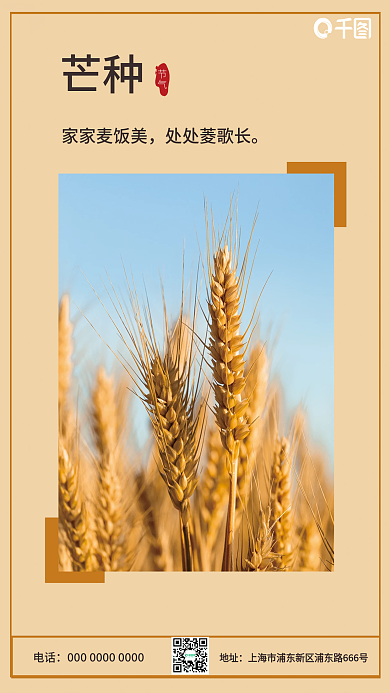 简约二十四节气芒种家家麦饭美