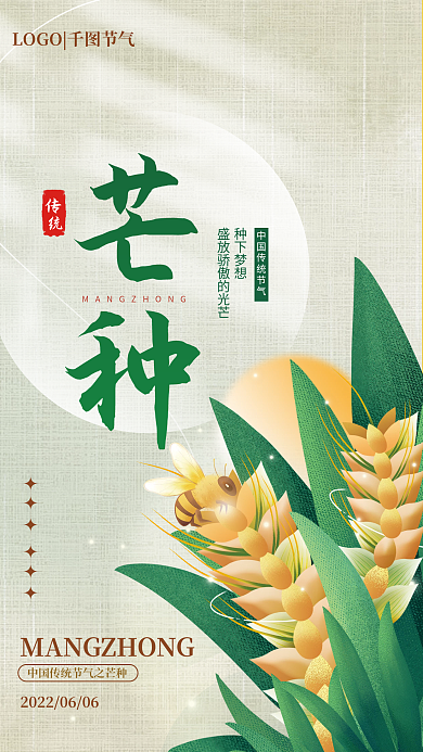 简约风芒种种下梦想海报