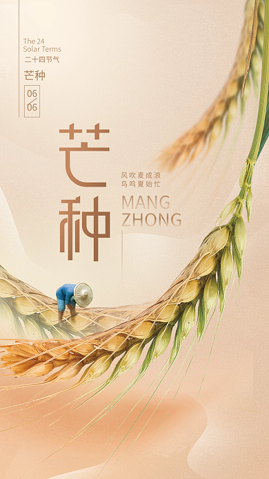 简约创意MANGZHONG节日海报