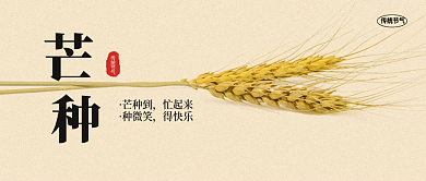 小清新简约传统节气芒种到节气公众号封面