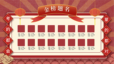 高考光荣姓名班级榜单展板