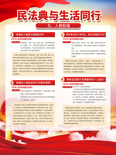 民法典宣传以言语文字展板