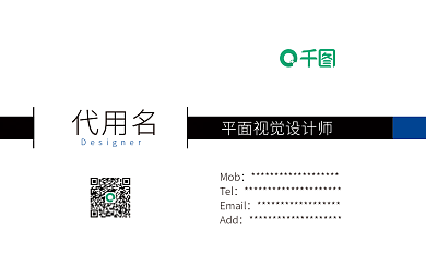 高端简约平面视觉师代用名名片