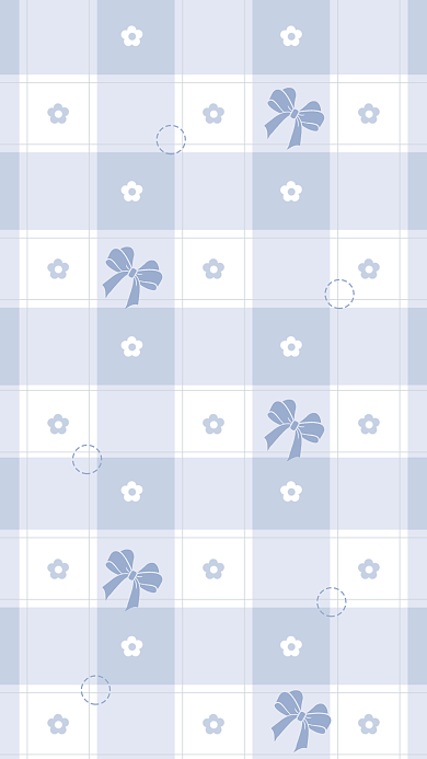 蓝紫色格子蝴蝶结手机壁纸