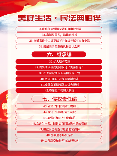 大气党建侵权责任编43司法民法典普法宣传系列海报