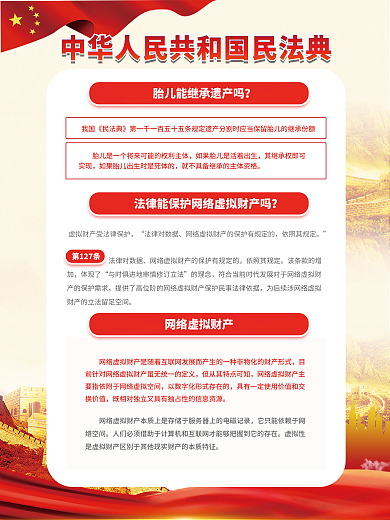 简约党建法律对数据依照其规定科普知识普法主题宣传海报