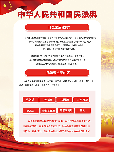 简约党建几乎公司设立科普知识普法主题宣传海报