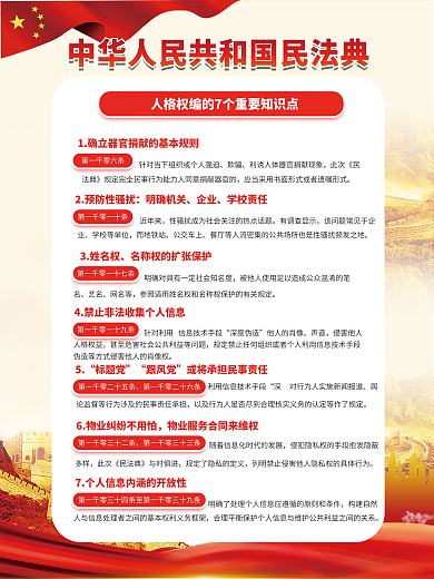 简约党建科普知识普法主题宣传海报