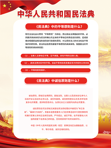 简约党建平等原则为特征科普知识普法主题宣传海报