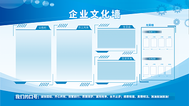 蓝色商务我们的口号企业文化墙展板