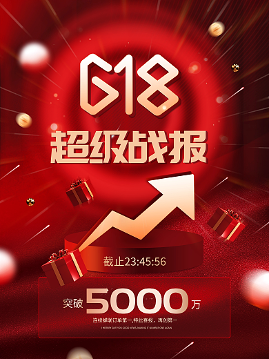 红色喜庆超级战报战报宣传海报