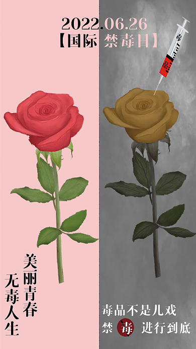 中国风国际禁进行到底美丽青春宣传海报