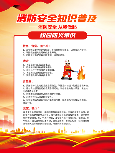 简约可教室食堂知识四件套海报