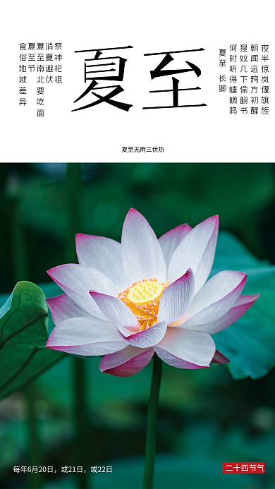 传统二十四节气夏至海报