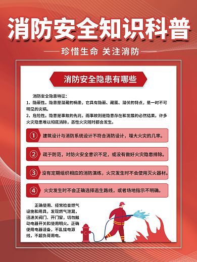 简约消防安全疏于防范内容宣传海报