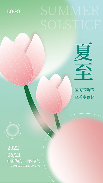 中国传统二十四节气夏至微风不动苹