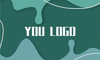 简约蓝绿商务名片