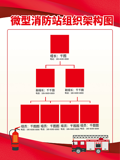 微型消防站组长电话制度海报