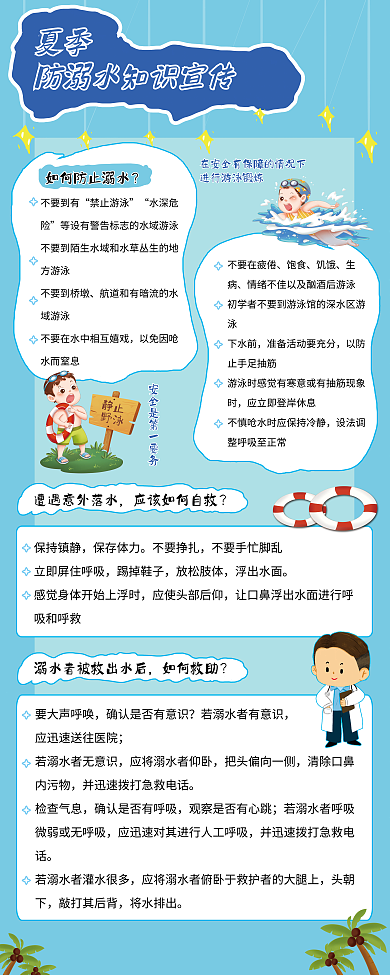 夏季防溺水夏季不要到有知识宣传