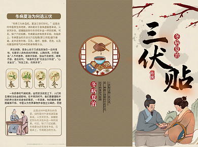 夏季中医传统冬病夏治病夏治养生宣传单折页