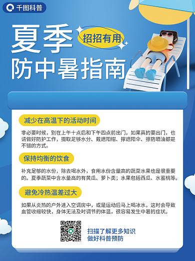 夏季预防中暑科普宣传海报
