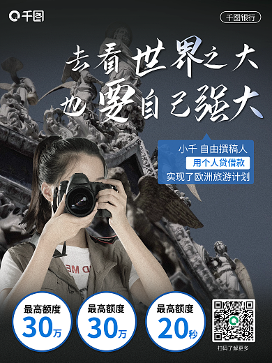 金融摄影图银行去看之大贷款营销海报