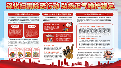 扫黑除恶开展涉黑行动宣传展板