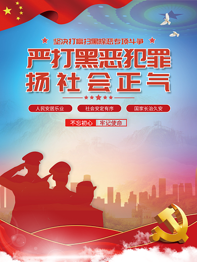 党建风扬社会正气不忘初心整治行动宣传海报