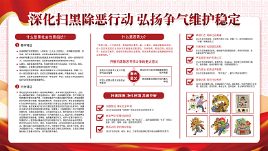 扫黑除恶基本特征人数较多行动宣传展板