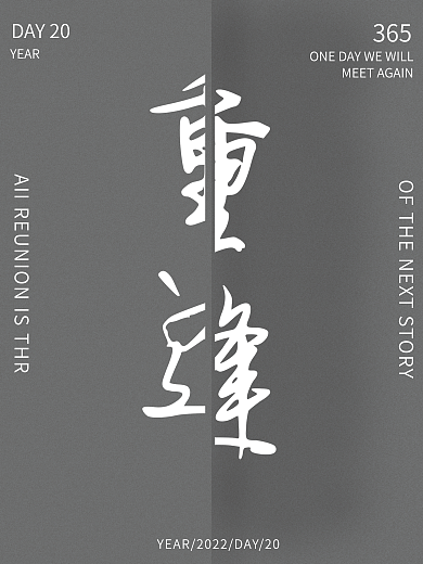 灰色简约DAY20YEAR重逢海报