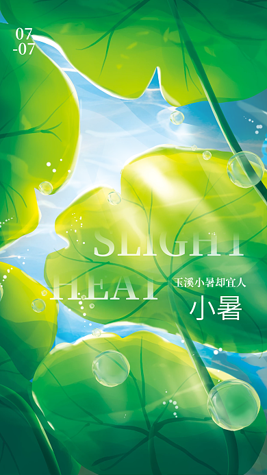 简约风小暑07节气海报