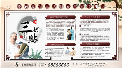 中医三伏贴养生宣传展板