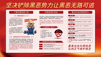 黑势力全国在商贸集市批发市场专项整治行动宣传展板
