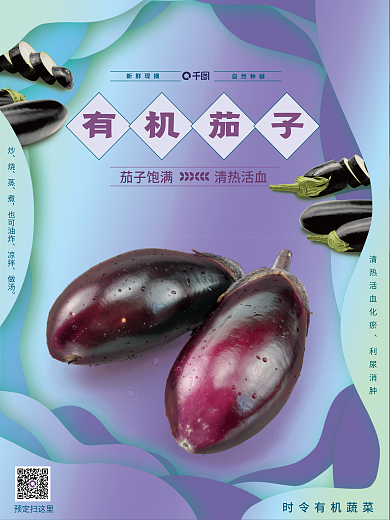 酸性纸也可油炸凉拌蔬菜茄子海报