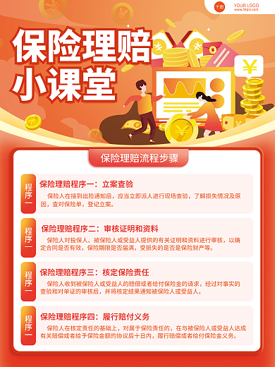 简约扁平风程序一流程步骤宣传海报