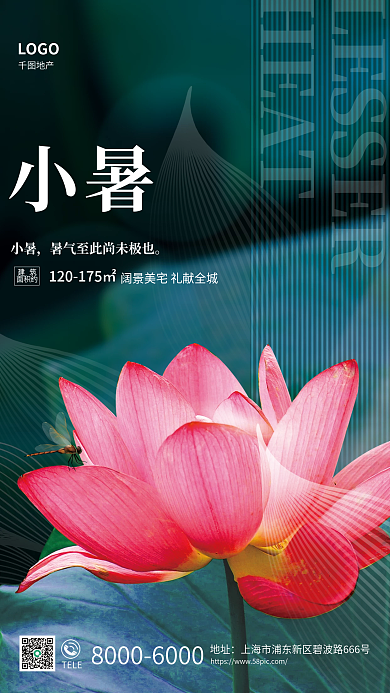 创意摄影图小暑节气地产借势海报