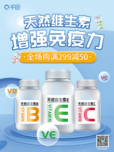 医疗健康VEVB保健产品促销海报