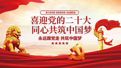 红色党建★★★★★党的二十大党建展板