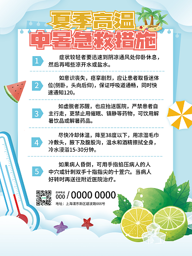 夏季高温当病人咨询电话措施宣传海报