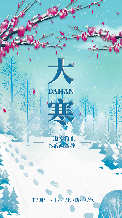 简约风DAHAN大寒节日海报