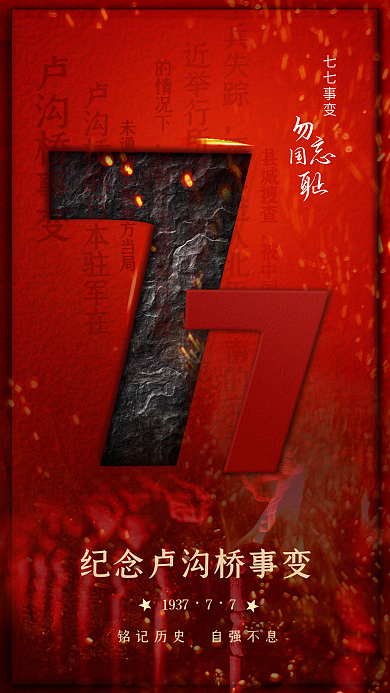 七七事变抗日纪念海报