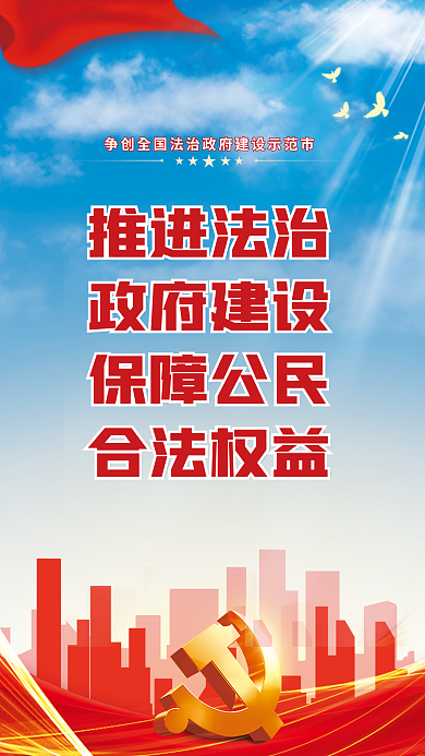 简约大气推进法治政府建设建设党建宣传海报