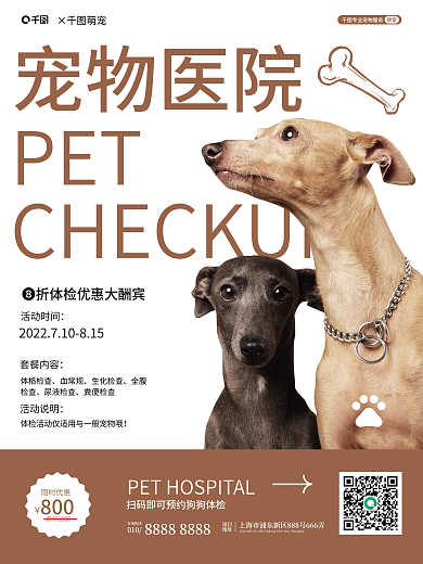 宠物体检PET宠物医院海报