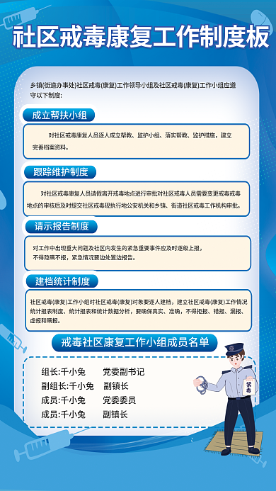 社区解毒制度板海报