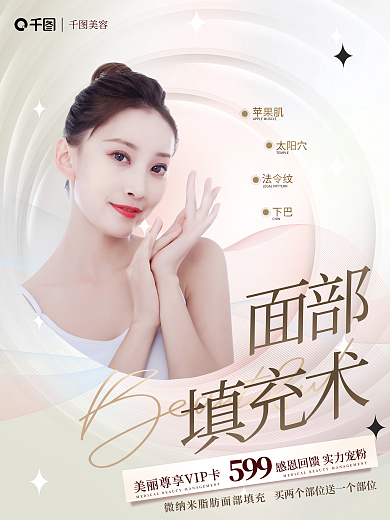 医美美容面部填充医美品项宣传海报