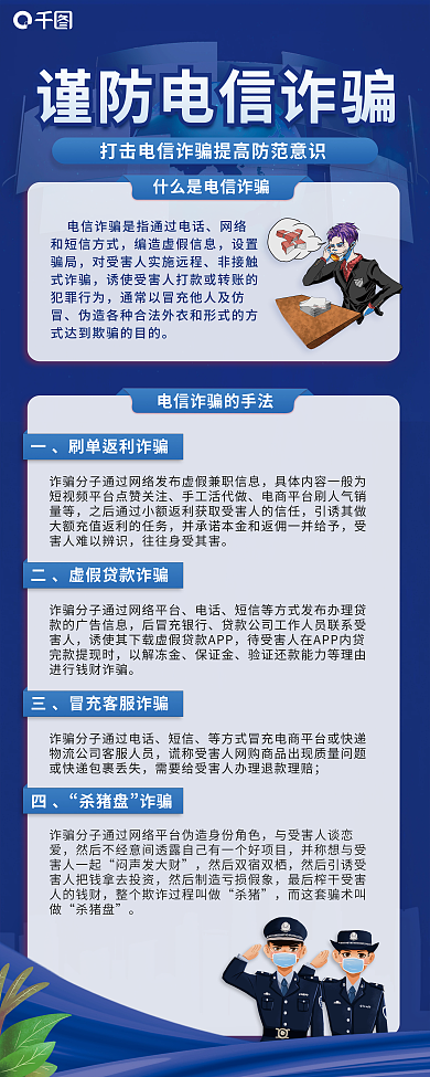 谨防电信设置骗局展架