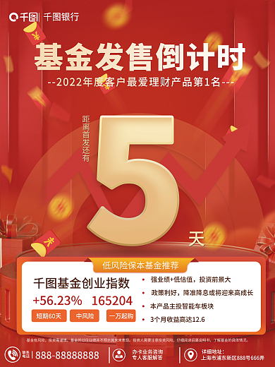 基金发售基金有风险投资需谨慎海报