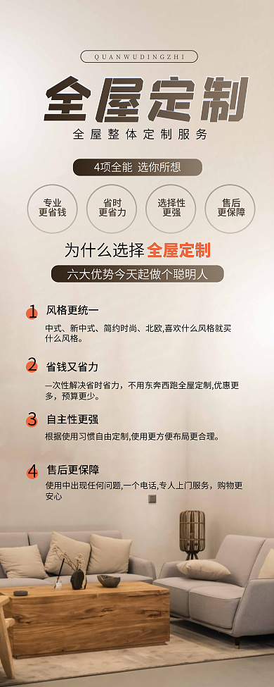 全屋全屋定制专业家居家装宣传展架