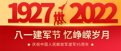 简约大气建军节致敬军人公众号封面