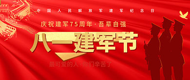 党建纪念日吾辈自强八一建军节封面